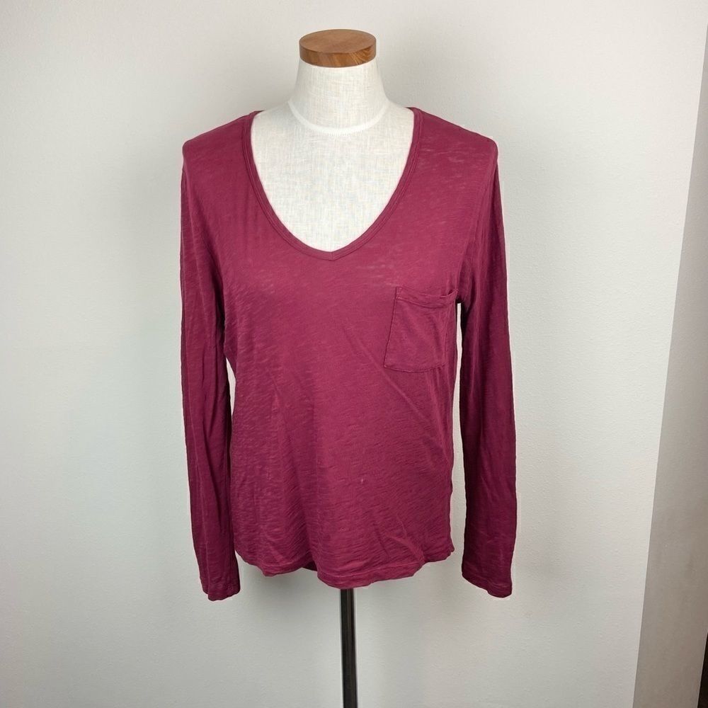 Bobi V-Neck Long Sleeve Jersey Top
